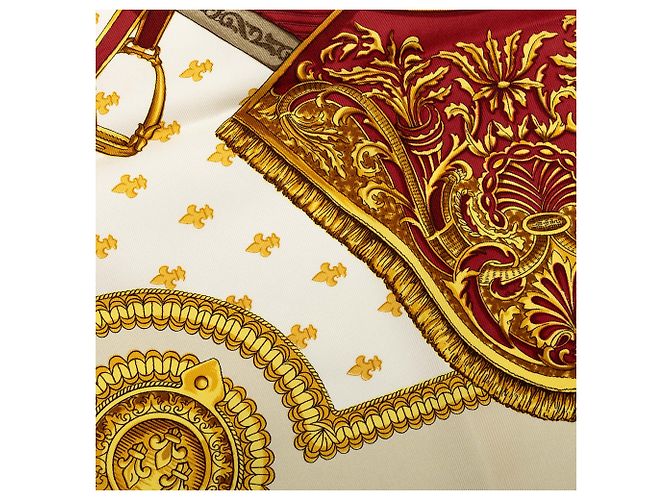 Pañuelo de seda Hermès White Selles a Housse 90 Blanco - vista 3