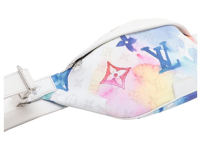 Marsupio Louis Vuitton White Monogram Watercolor Discovery PM Bianco - vista 7