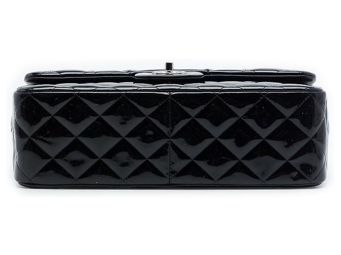 Chanel Black Jumbo Classic Patent Double Flap Nero - vista 3