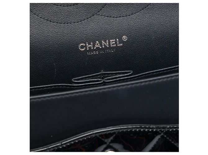 Chanel Black Jumbo Classic Patent Double Flap Nero - vista 5