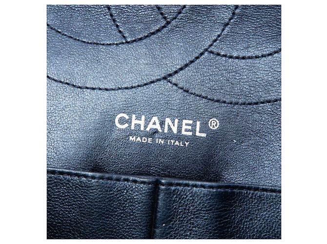 Chanel Blue Quilted Metallic Aged Calfskin Reissue 2.55 Double Flap 227 Blu navy - vista 5