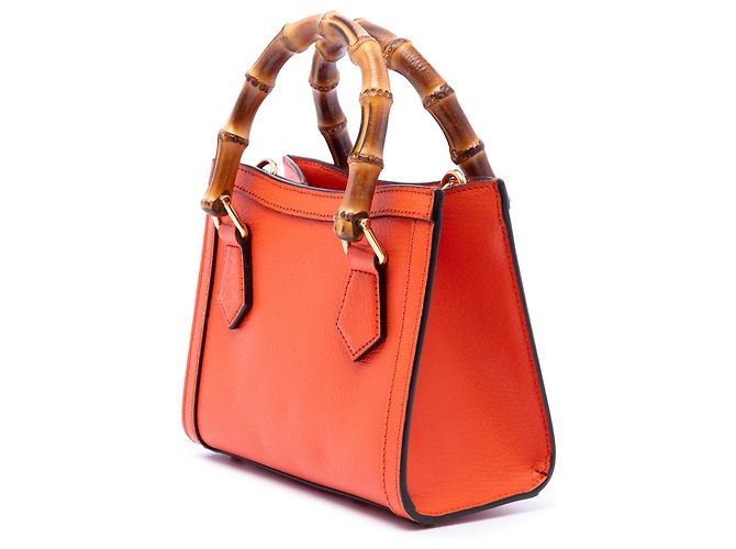 Bolsa Gucci Diana Small em couro de bezerro laranja com bambu - vista 2