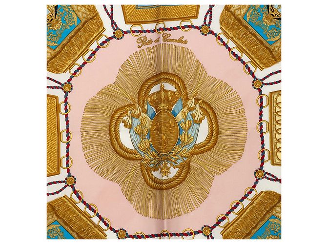 Sciarpa in seta Hermès Pink Poste et Cavalerie 90 Rosa - vista 6