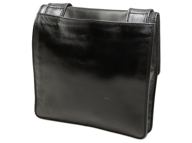 Borsa a tracolla Chanel in pelle di agnello nera con logo Nero - vista 2