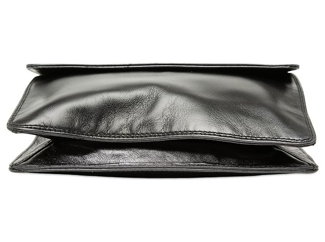 Borsa a tracolla Chanel in pelle di agnello nera con logo Nero - vista 3