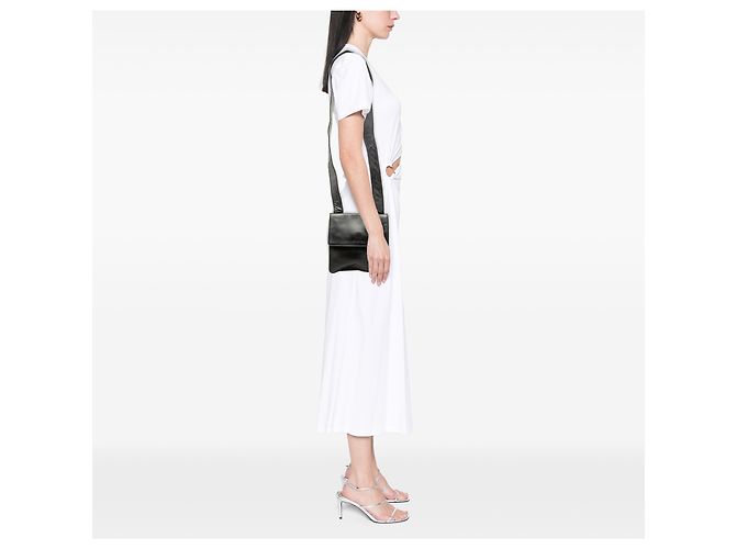 Borsa a tracolla Chanel in pelle di agnello nera con logo Nero - vista 6