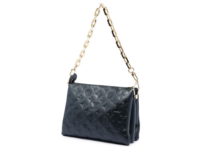 Louis Vuitton Coussin PM in agnello con monogramma in rilievo nero - vista 2