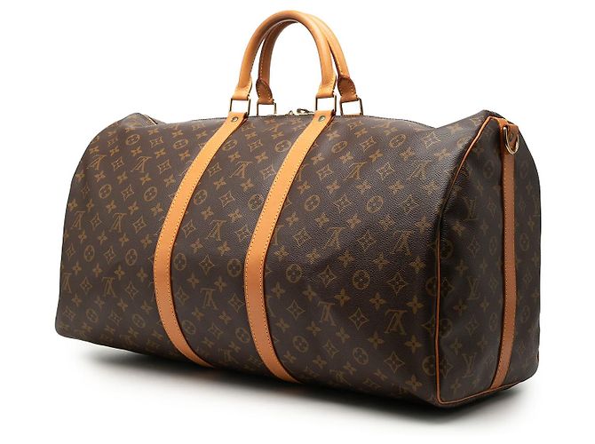 Louis Vuitton Marrone Monogram Keepall Bandouliere 55 - vista 2