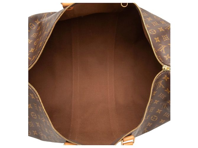 Louis Vuitton Marrone Monogram Keepall Bandouliere 55 - vista 4