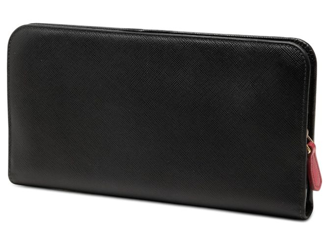 Prada Black Saffiano Zip Around Long Wallet - view 2