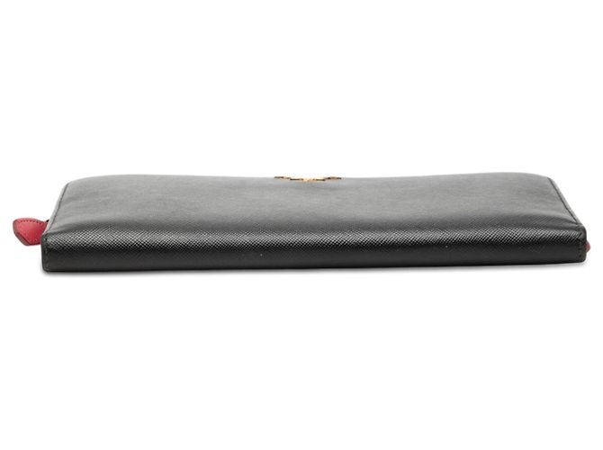 Prada Black Saffiano Zip Around Long Wallet - view 3