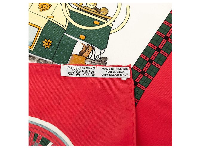 Sciarpa in seta Hermès White L Hiver en Poste 90 Bianco - vista 2