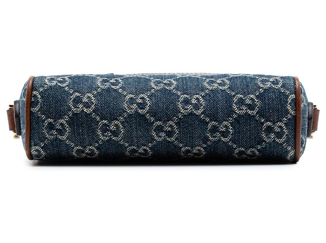 Gucci Blue Mini GG Denim Ophidia Crossbody - vista 3