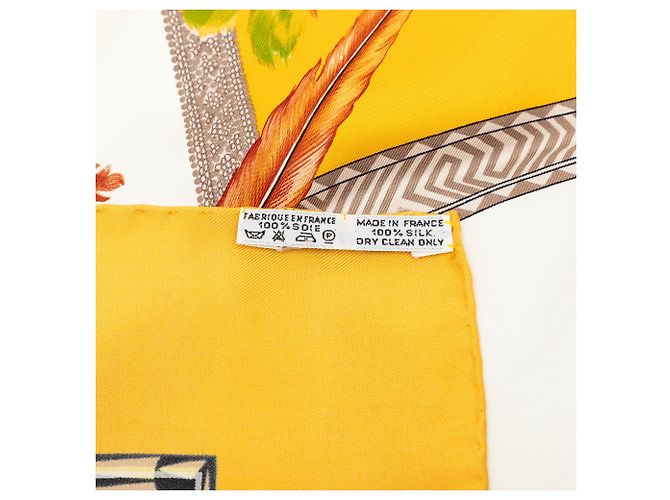 Sciarpa in seta Hermès Yellow Brazil 90 Giallo - vista 4