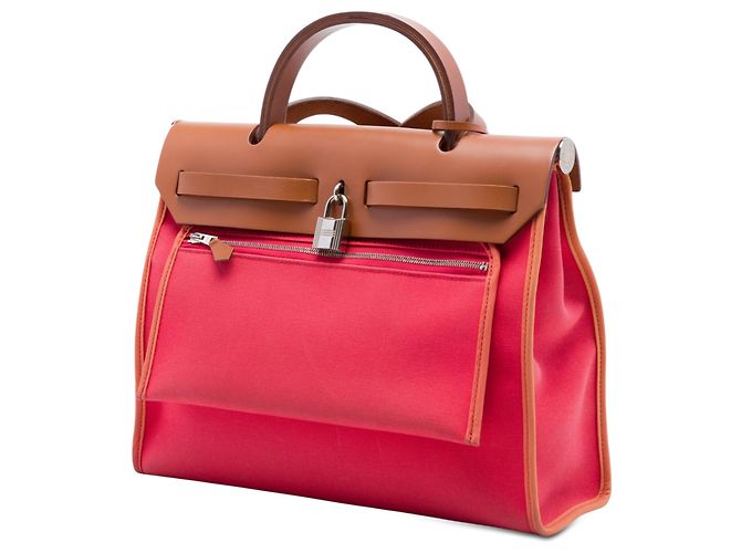 Hermès Pink Toile Herbag Zip 31 Rosa - vista 2