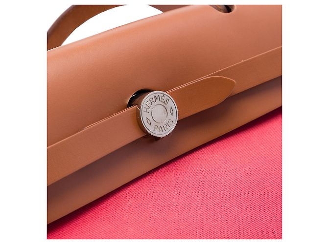 Hermès Pink Toile Herbag Zip 31 Rosa - vista 6