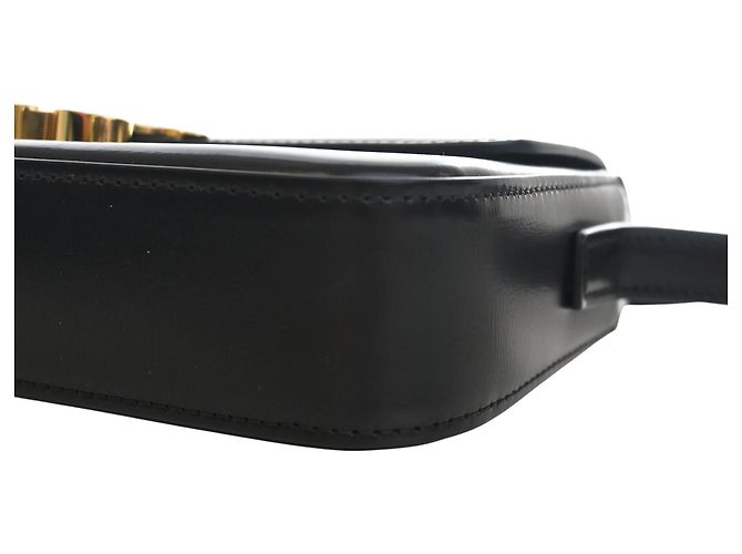 Céline Borsa a tracolla Celine Triomphe Claude in pelle di vitello lucida nera Nero - vista 9