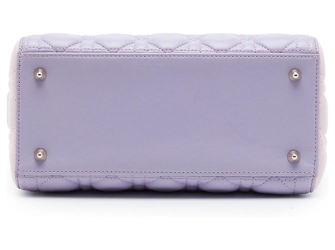 Dior Lady Dior in agnello tricolore viola taglia Medium Porpora - vista 3