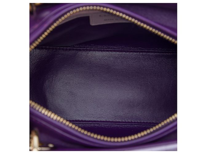Dior Lady Dior in agnello tricolore viola taglia Medium Porpora - vista 4