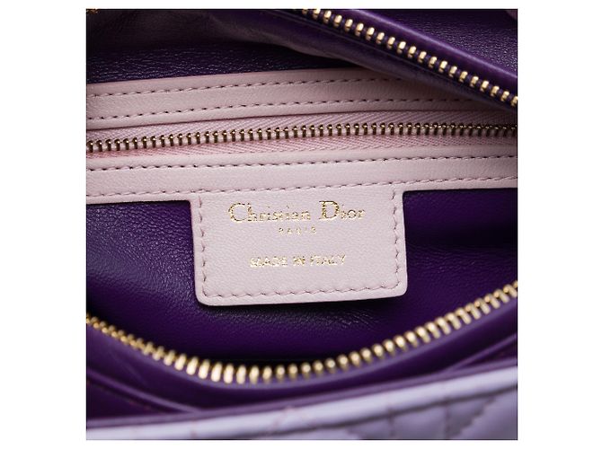 Dior Lady Dior in agnello tricolore viola taglia Medium Porpora - vista 5