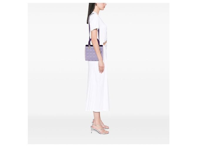 Dior Lady Dior in agnello tricolore viola taglia Medium Porpora - vista 6