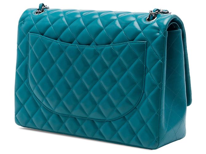 Chanel Blue Maxi Classic Lambskin Double Flap - vista 2