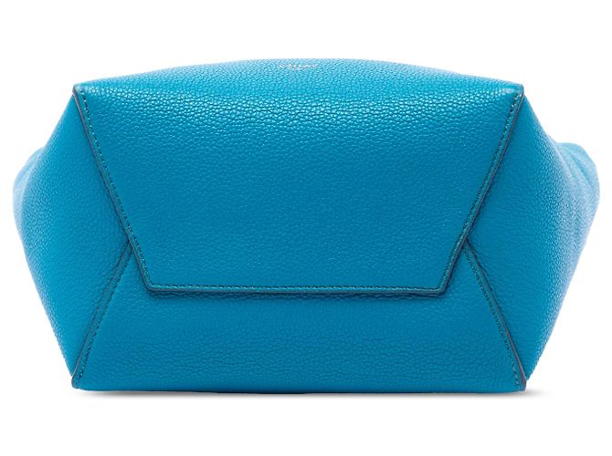 Céline Borsa a secchiello Seau Sangle in pelle di vitello a grana morbida blu Small di Celine - vista 3
