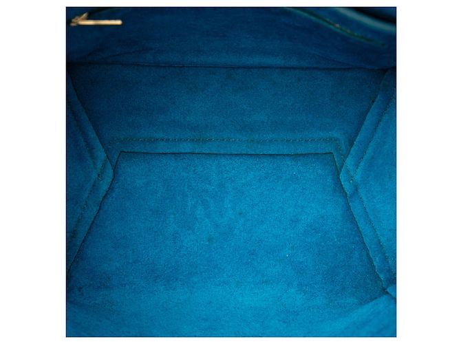 Céline Borsa a secchiello Seau Sangle in pelle di vitello a grana morbida blu Small di Celine - vista 4