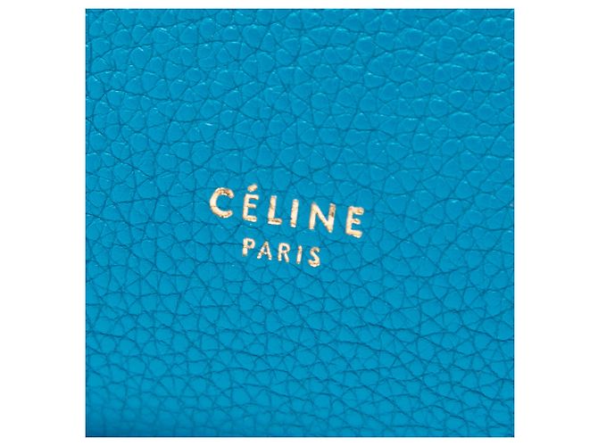Céline Borsa a secchiello Seau Sangle in pelle di vitello a grana morbida blu Small di Celine - vista 5