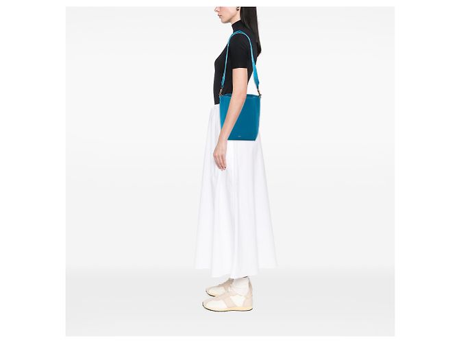 Céline Borsa a secchiello Seau Sangle in pelle di vitello a grana morbida blu Small di Celine - vista 6