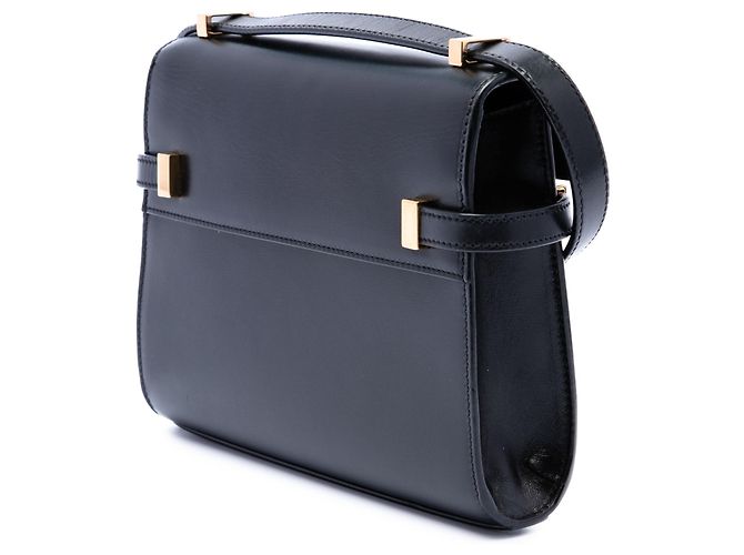 Saint Laurent Manhattan Crossbody in pelle di vitello liscia nera mini Nero - vista 2