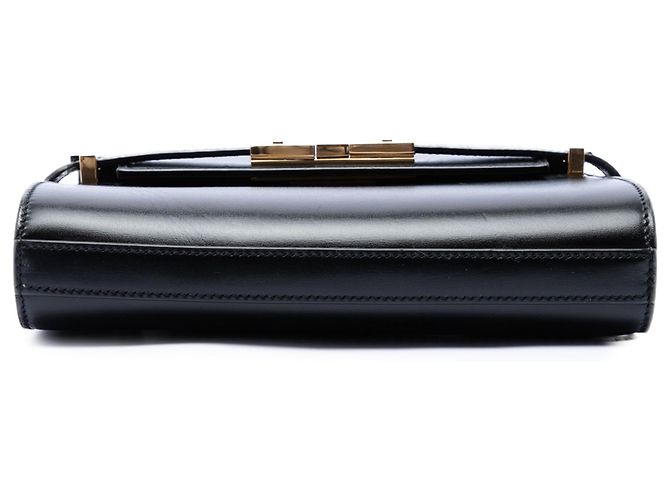 Saint Laurent Manhattan Crossbody in pelle di vitello liscia nera mini Nero - vista 3