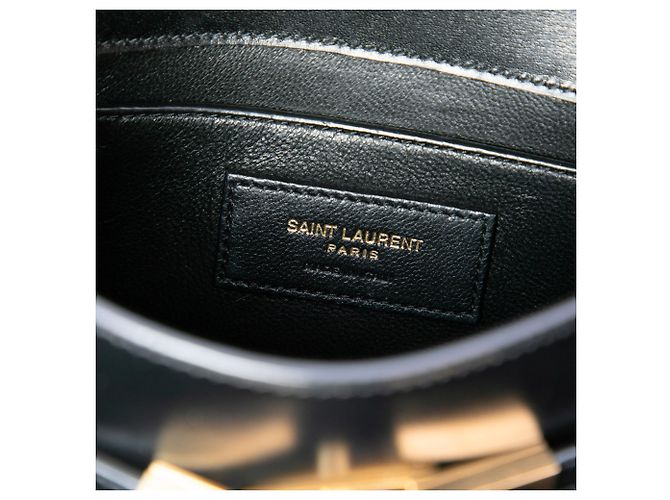 Saint Laurent Manhattan Crossbody in pelle di vitello liscia nera mini Nero - vista 5