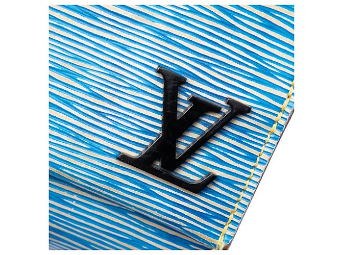 Louis Vuitton Blue Epi Denim Clery - vista 5