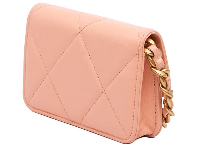 Chanel Pink Quilted Lambskin 19 Wallet on Chain - Ansicht 2