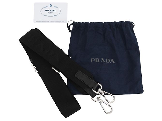 Borsa Tote Triangle in nylon Saffiano Prada Marrone Nero - vista 12