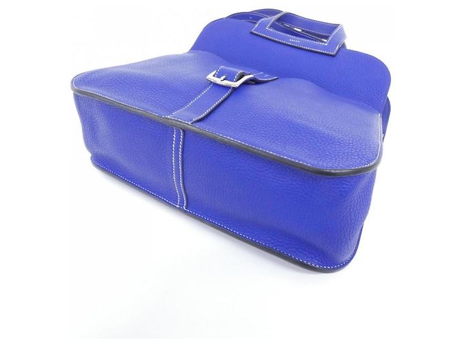 Borsa Hermès Arzan Blu in Pelle Taurillon Clemence - vista 3