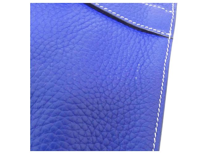 Borsa Hermès Arzan Blu in Pelle Taurillon Clemence - vista 5