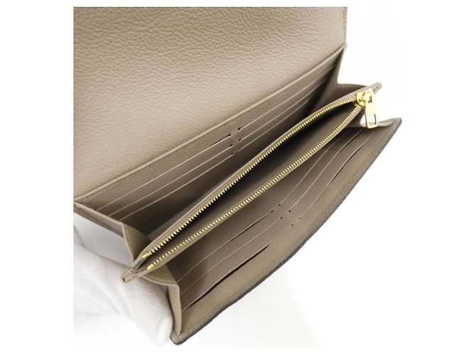 Sarah Louis Vuitton Monogram Empreinte Long Wallet Beige Grigio - vista 5