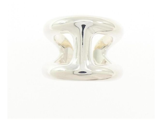 Hermès Hermes Osmo Ring mit breitem silbernem Band - Ansicht 2