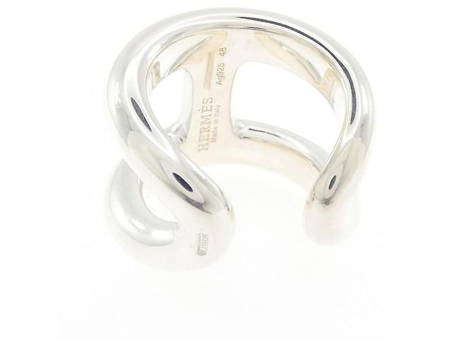 Hermès Hermes Osmo Ring mit breitem silbernem Band - Ansicht 3