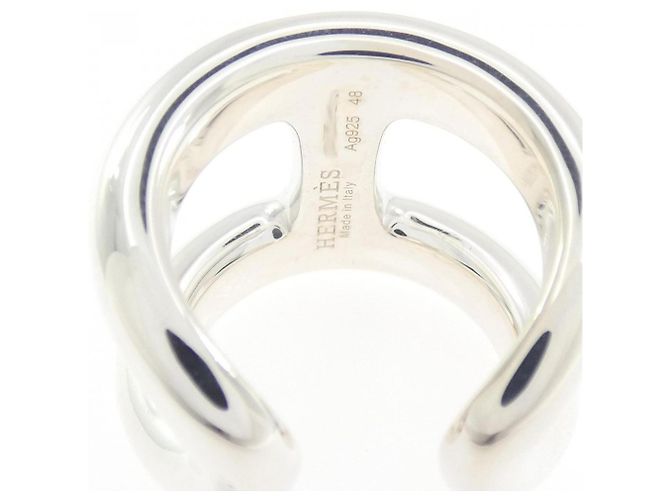 Hermès Hermes Osmo Ring mit breitem silbernem Band - Ansicht 4