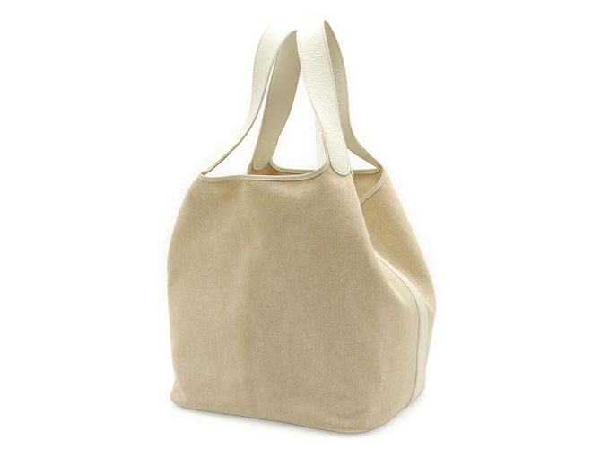 Hermès Borsa a Spalla/Tote Bag Hermes Picotin TGM Bianco - vista 3