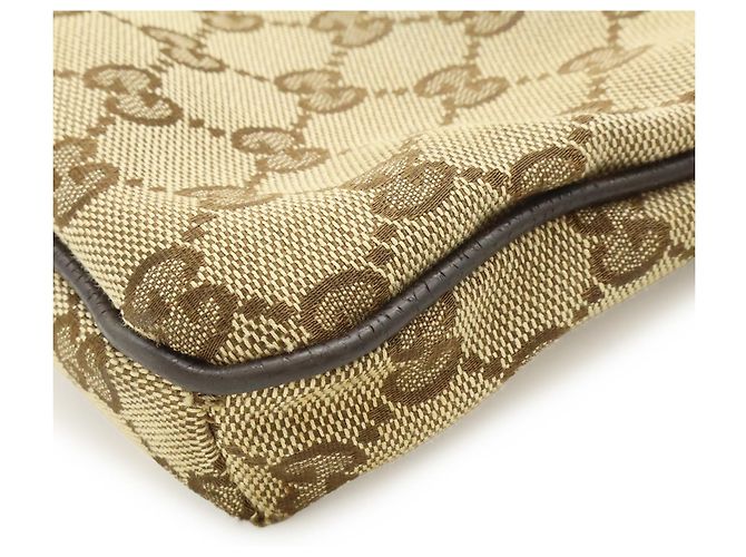 Borsa a tracolla GUCCI GG Canvas Beige Cachi Marrone scuro - vista 10