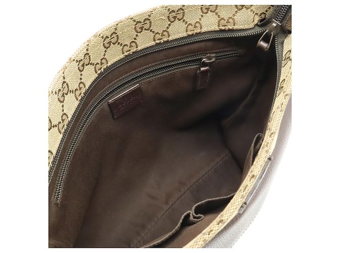 Borsa a tracolla GUCCI GG Canvas Beige Cachi Marrone scuro - vista 7