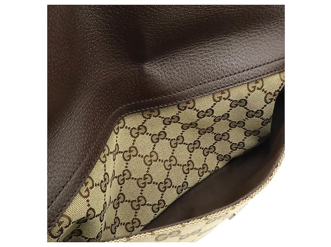 Borsa a tracolla GUCCI GG Canvas Beige Cachi Marrone scuro - vista 8