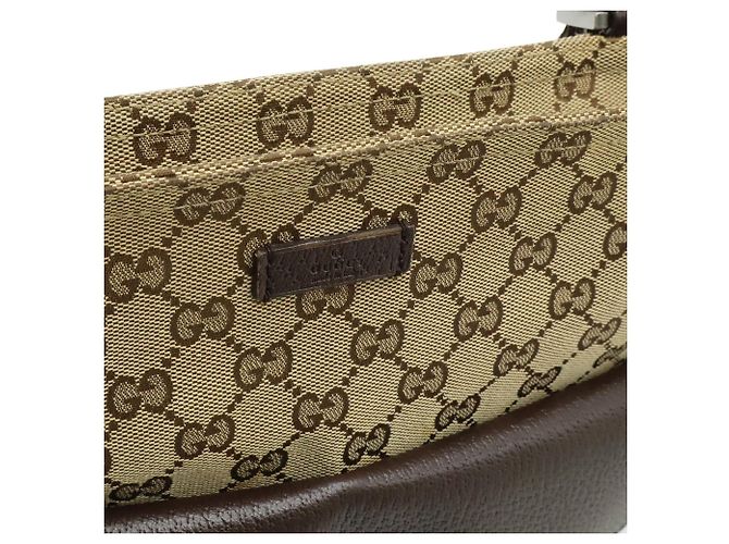 Borsa a tracolla GUCCI GG Canvas Beige Cachi Marrone scuro - vista 9
