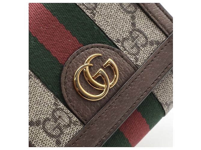 Cartera compacta GUCCI Ophidia GG Supreme Castaño Roja Beige Verde - vista 5