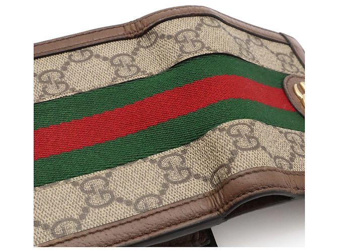 Cartera compacta GUCCI Ophidia GG Supreme Castaño Roja Beige Verde - vista 9