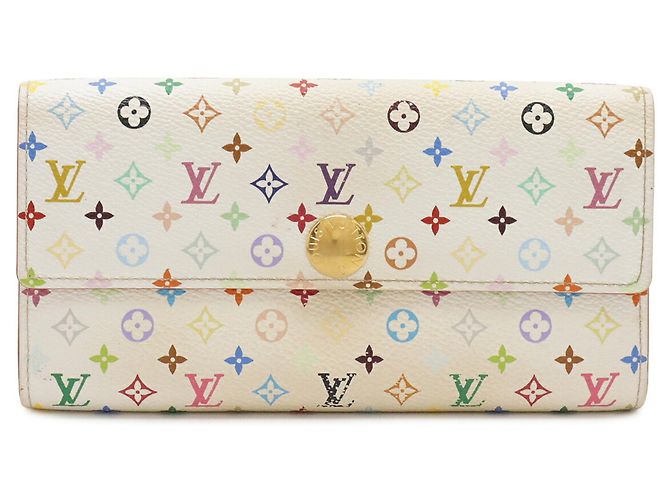 Louis Vuitton Monogram Bi-fold Long Wallet Pink Weiß - Ansicht 2